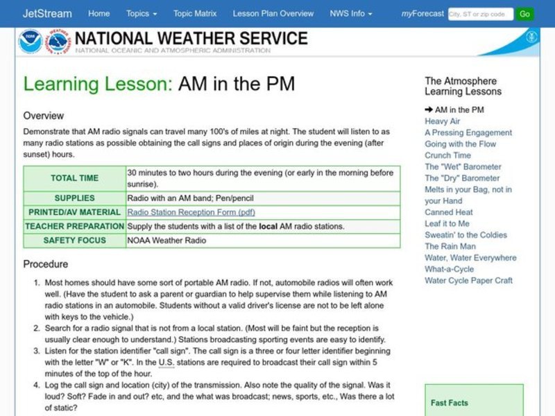 Learning Lesson: AM in the PM Lesson Plan Learning Lesson: AM in the PM Lesson Plan