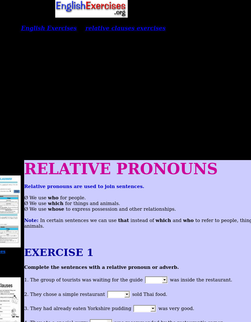 Relative Pronouns Interactive Relative Pronouns Interactive