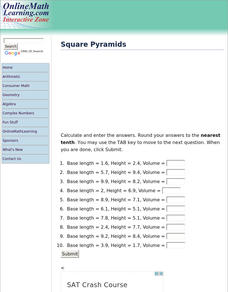 Square Pyramids Interactive Square Pyramids Interactive