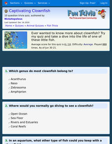 Captivating Clownfish Quiz Interactive Captivating Clownfish Quiz Interactive