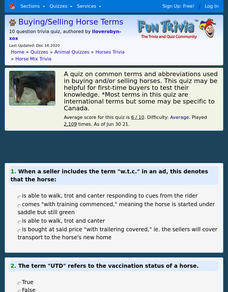 Buying and Selling Horses Terms Interactive Buying and Selling Horses Terms Interactive