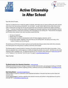 Active Citizenship in After School Unit Plan Active Citizenship in After School Unit Plan