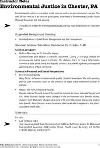 Environmental Justice in Chester, PA Lesson Plan Environmental Justice in Chester, PA Lesson Plan