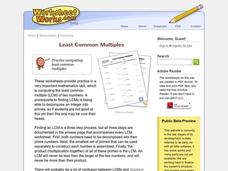 Least Common Multiples Worksheet Least Common Multiples Worksheet