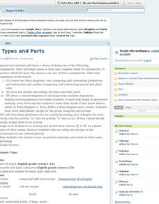 Cells And Their Parts Lesson Plan Cells And Their Parts Lesson Plan