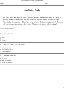 Comprehension Review for Grade 1 Worksheet Comprehension Review for Grade 1 Worksheet