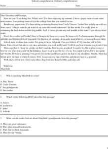 Reading Comprehension Worksheet Reading Comprehension Worksheet
