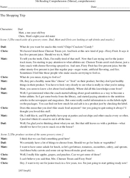 Comprehension Review for Fifth Grade Worksheet Comprehension Review for Fifth Grade Worksheet