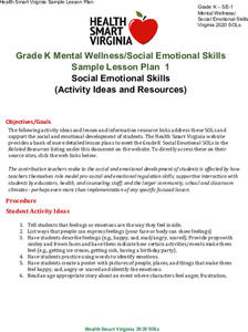 Social Emotional Skills Lesson Plan Social Emotional Skills Lesson Plan