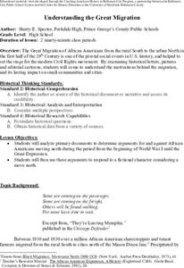 Understanding the Great Migration Lesson Plan Understanding the Great Migration Lesson Plan