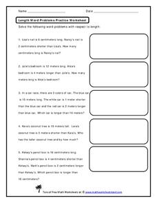 Length Word Problems Worksheet Length Word Problems Worksheet