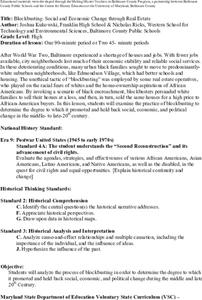 Blockbusting: Social and Economic Change through Real Estate Lesson Plan Blockbusting: Social and Economic Change through Real Estate Lesson Plan
