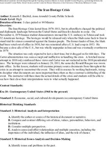 The Iran Hostage Crisis Lesson Plan The Iran Hostage Crisis Lesson Plan