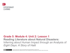EngageNY Grade 5 ELA Module 4, Unit 2: Analyzing Literature about Natural Disasters: Inferring about Impact on Survivors EngageNY Grade 5 ELA Module 4, Unit 2: Analyzing Literature about Natural Disasters: Inferring about Impact on Survivors
