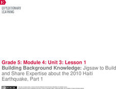 EngageNY Grade 5 ELA Module 4, Unit 3: Research on 2010 Earthquake in Haiti, Learning about the Red Cross, and Writing an Opinion Speech EngageNY Grade 5 ELA Module 4, Unit 3: Research on 2010 Earthquake in Haiti, Learning about the Red Cross, and Writing an Opinion Speech
