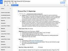 Lesson Plan 11: Beginnings Lesson Plan Lesson Plan 11: Beginnings Lesson Plan
