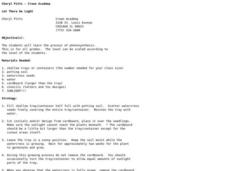Let There Be Light Lesson Plan Let There Be Light Lesson Plan