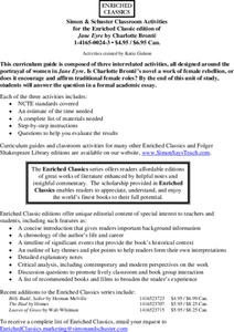 Classroom Activities for Jane Eyre by Charlotte Brontë Unit Plan Classroom Activities for Jane Eyre by Charlotte Brontë Unit Plan