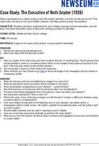 Case Study: The Execution of Ruth Snyder (1928) Lesson Plan Case Study: The Execution of Ruth Snyder (1928) Lesson Plan