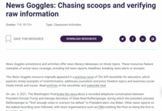 News Goggles: Chasing Scoops and Verifying Raw Information Activity News Goggles: Chasing Scoops and Verifying Raw Information Activity