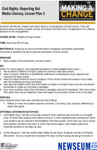 Civil Rights: Reporting Out Lesson Plan Civil Rights: Reporting Out Lesson Plan