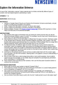 Explore the Information Universe Lesson Plan Explore the Information Universe Lesson Plan