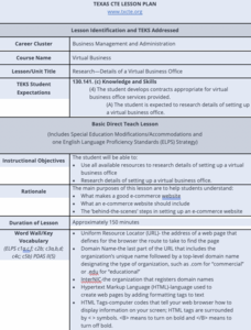Research - Details of a Virtual Business Office Lesson Plan Research - Details of a Virtual Business Office Lesson Plan