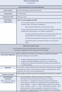 Setting Up Shop Lesson Plan Setting Up Shop Lesson Plan