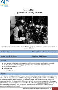 Optics and Anthony Johnson Lesson Plan Optics and Anthony Johnson Lesson Plan