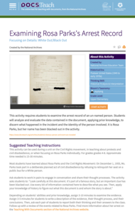 Examining Rosa Parks's Arrest Record Interactive Examining Rosa Parks's Arrest Record Interactive