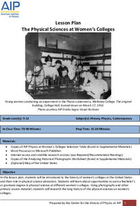 The Physical Sciences at Women's Colleges Lesson Plan The Physical Sciences at Women's Colleges Lesson Plan
