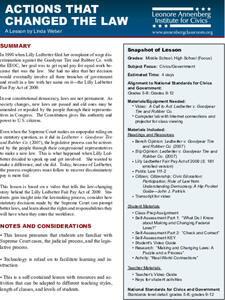 Actions that Changed the Law Lesson Plan Actions that Changed the Law Lesson Plan