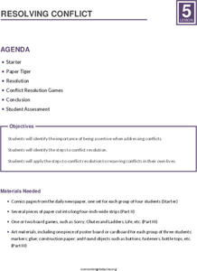 Resolving Conflict Lesson Plan Resolving Conflict Lesson Plan