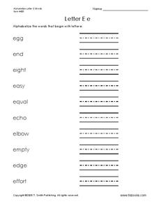 Letter Ee Worksheet Letter Ee Worksheet