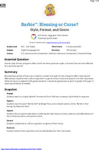 Barbie™: Blessing Or Curse? Style, Format, And Genre Lesson Plan Barbie™: Blessing Or Curse? Style, Format, And Genre Lesson Plan