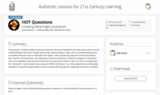 HOT Questions: Creating Meaningful Questions Lesson Plan HOT Questions: Creating Meaningful Questions Lesson Plan