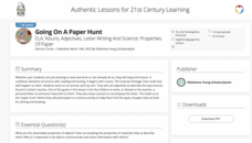 Going on a Paper Hunt: Nouns, Adjectives, Letter Writing and Science - Properties of Paper Lesson Plan Going on a Paper Hunt: Nouns, Adjectives, Letter Writing and Science - Properties of Paper Lesson Plan
