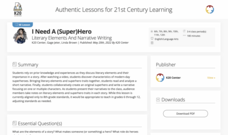 I Need A (Super)Hero: Literary Elements And Narrative Writing Lesson Plan I Need A (Super)Hero: Literary Elements And Narrative Writing Lesson Plan