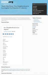 Teach This Poem: "In a Neighborhood in Los Angeles" by Francisco X. Alarcón Lesson Plan Teach This Poem: "In a Neighborhood in Los Angeles" by Francisco X. Alarcón Lesson Plan