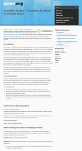 Incredible Bridges: “Translation for Mamá” by Richard Blanco Lesson Plan Incredible Bridges: “Translation for Mamá” by Richard Blanco Lesson Plan