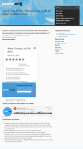 Teach This Poem: "When Giving Is All We Have" by Alberto Ríos Lesson Plan Teach This Poem: "When Giving Is All We Have" by Alberto Ríos Lesson Plan