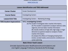 Investigating Careers - Careers in Marketing Strategy Lesson Plan Investigating Careers - Careers in Marketing Strategy Lesson Plan