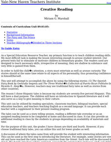 Creative Reading Lesson Plan Creative Reading Lesson Plan