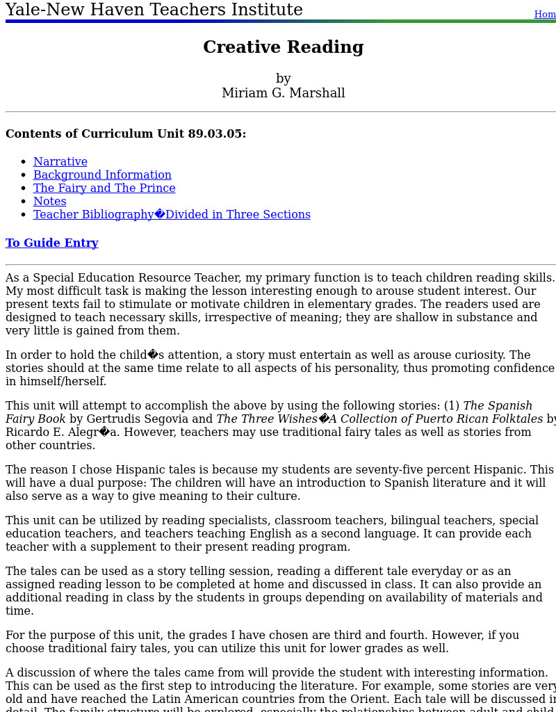 Creative Reading Lesson Plan Creative Reading Lesson Plan