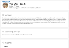 The Way I See It: Point of View Lesson Plan The Way I See It: Point of View Lesson Plan