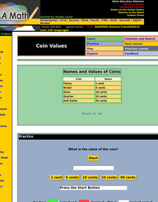 Aaa Math: Coin Names and Values Unit Plan Aaa Math: Coin Names and Values Unit Plan