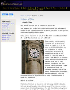 Extreme Science: Systems of Time: Atomic Time Handout Extreme Science: Systems of Time: Atomic Time Handout