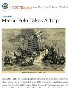 Neh: Edsit Ement: Marco Polo Takes a Trip Lesson Plan Neh: Edsit Ement: Marco Polo Takes a Trip Lesson Plan