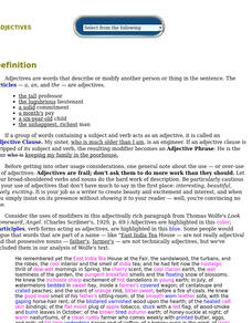 Guide to Grammar and Writing: Adjectives Handout Guide to Grammar and Writing: Adjectives Handout