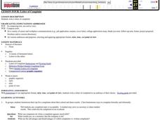 Letter of Complaint Lesson Plan Letter of Complaint Lesson Plan